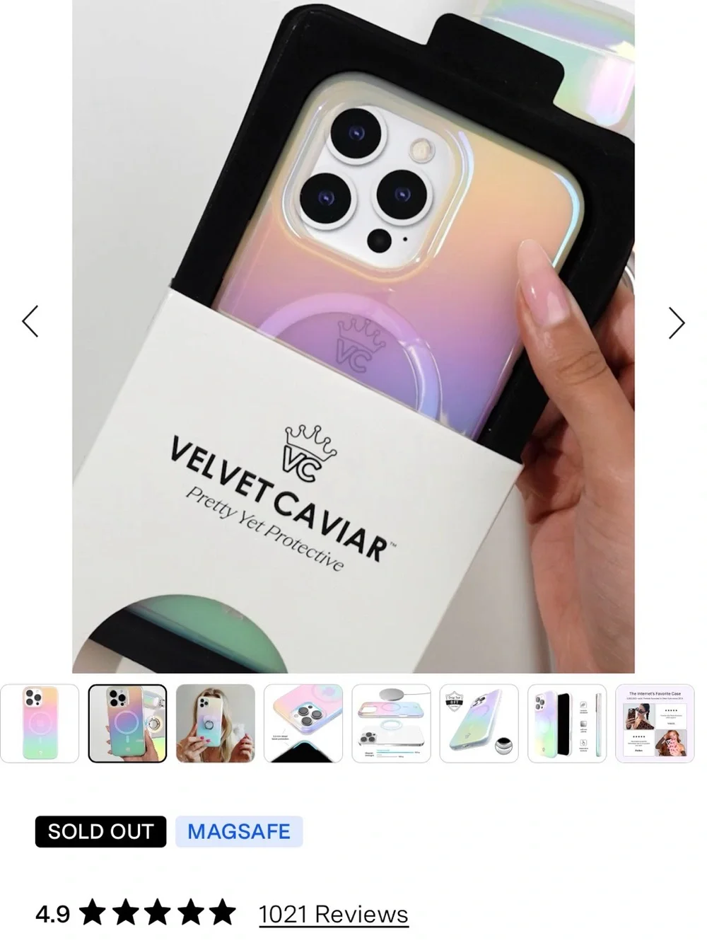 Velvet Caviar White Opal Pastel Gradient MagSafe iPhone Case IPhone 16 Pro Max
